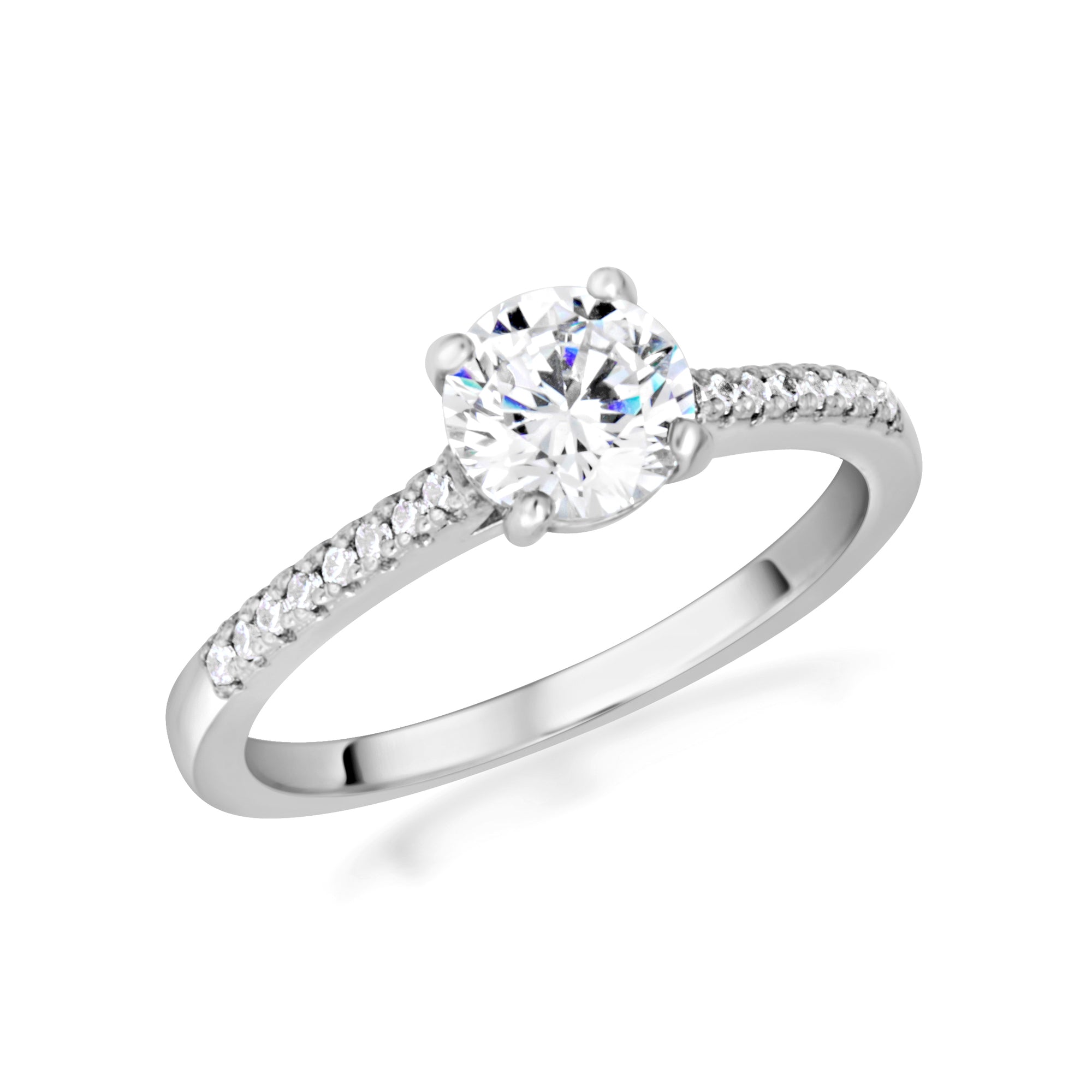 14K Gold Round Cut Lab-Grown Diamond Engagement Ring 1.13cts, view 5
