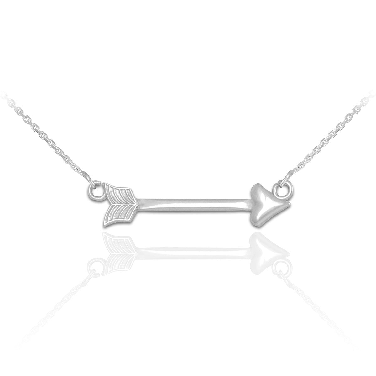 14K Gold Sideways Arrow Necklace, view 3
