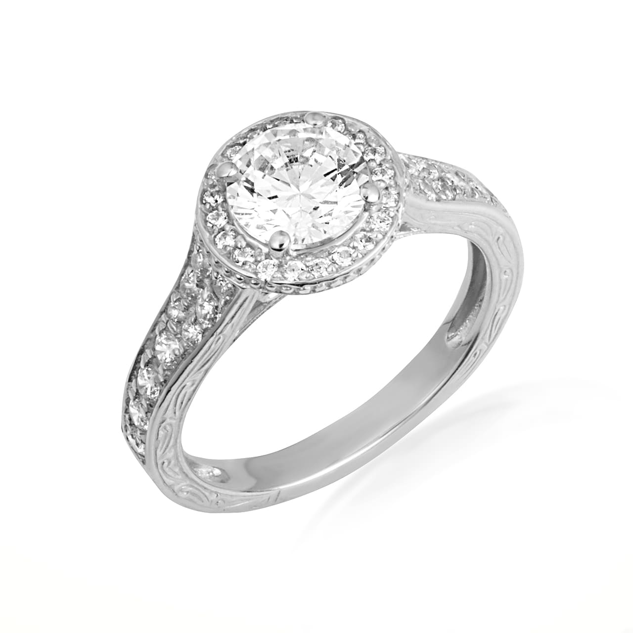 14K Gold Solitaire Lab-Grown Diamond Wedding Band Ring, view 3