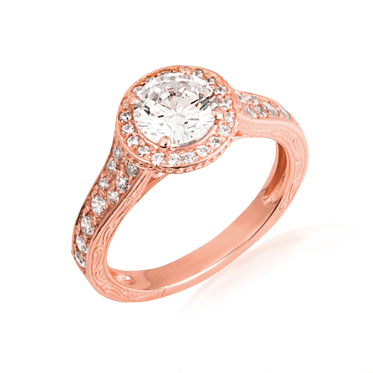 14K Gold Solitaire Lab-Grown Diamond Wedding Band Ring, view 4