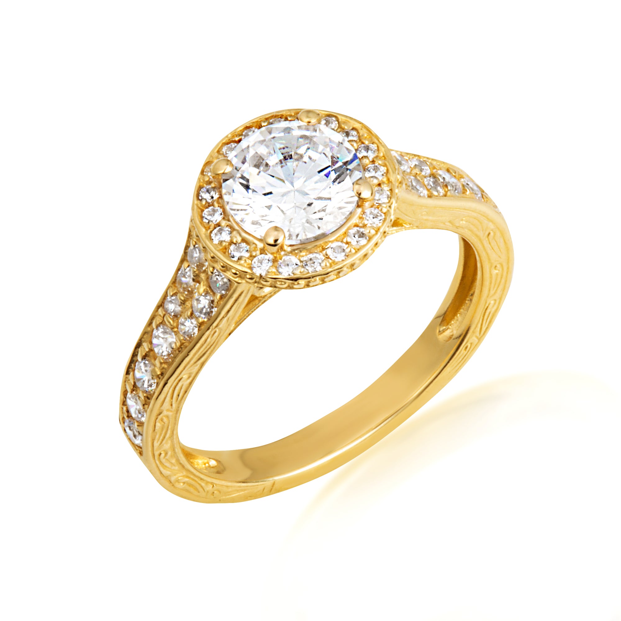 14K Gold Solitaire Lab-Grown Diamond Wedding Band Ring, view 5