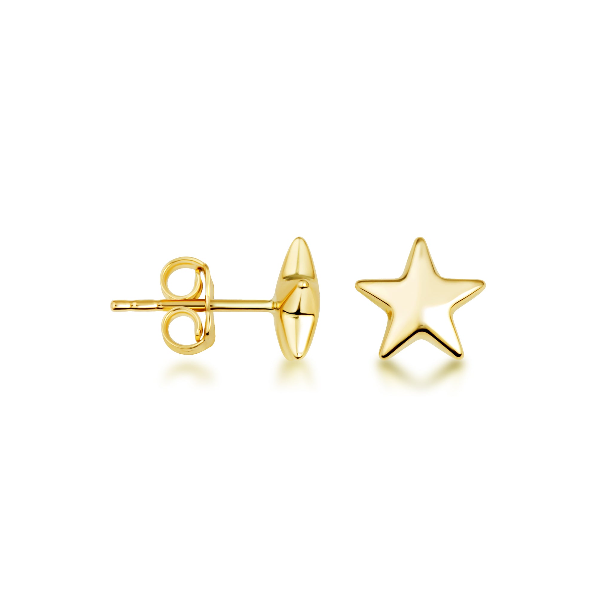 14K Gold Star Stud Earrings