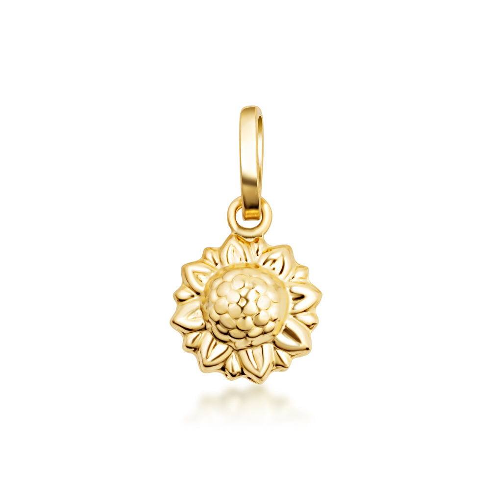 14K Gold Sunflower Pendant Necklace