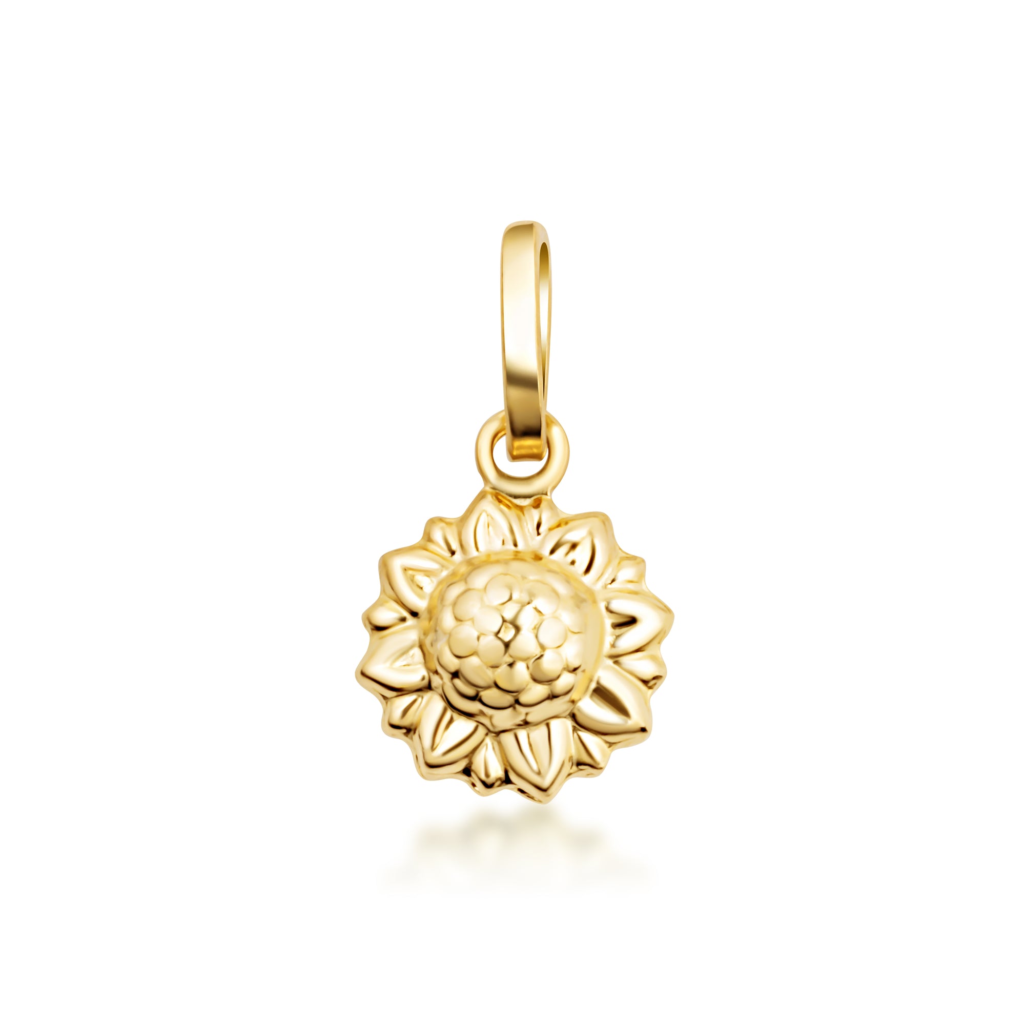 14K Gold Sunflower Pendant Necklace
