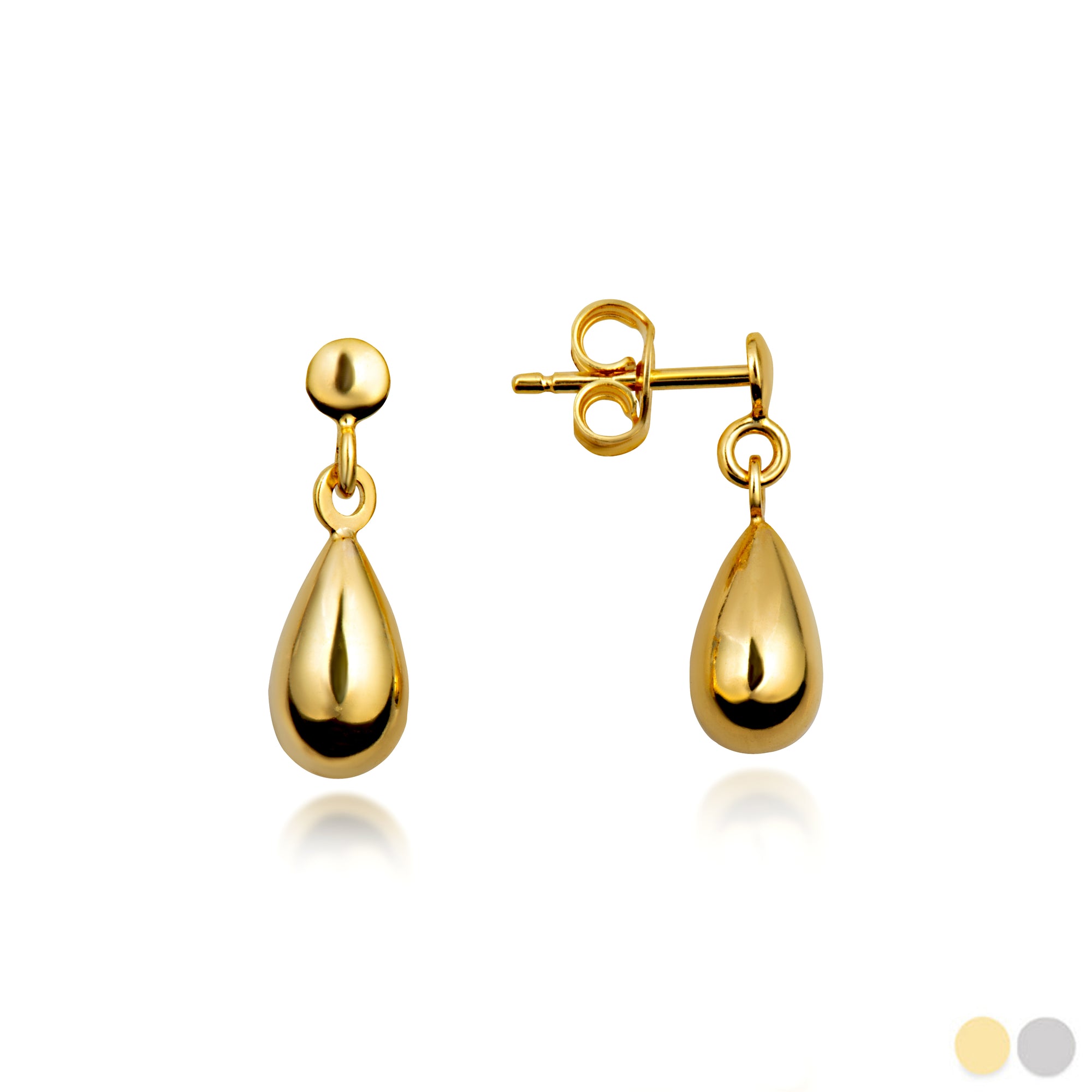 14K Gold Teardrop Stud Earrings