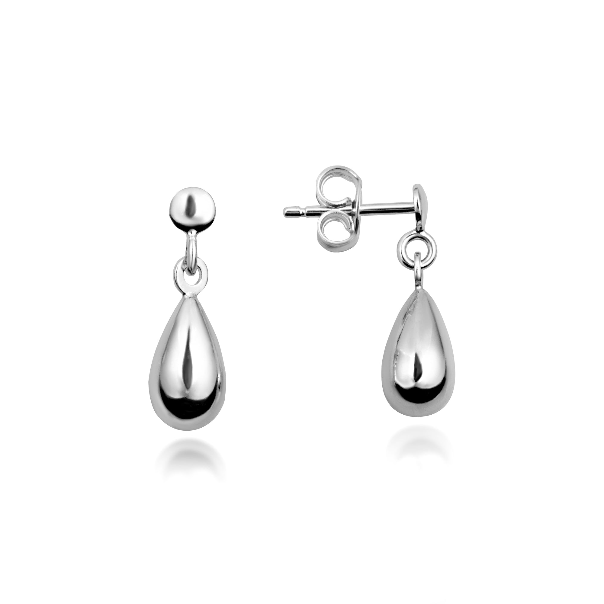 14K Gold Teardrop Stud Earrings, view 5