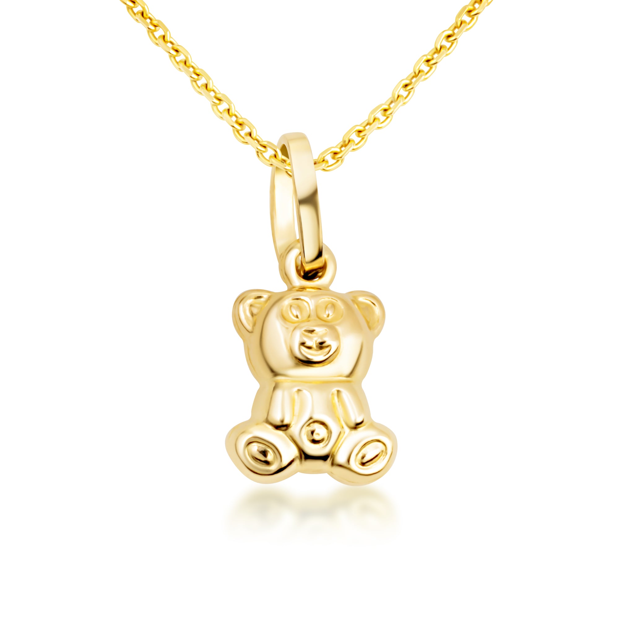 14K Gold Teddy Bear Necklace, view 4