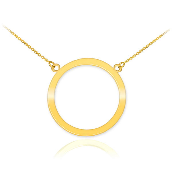 14K Polished Gold Circle Of Life Karma Necklace