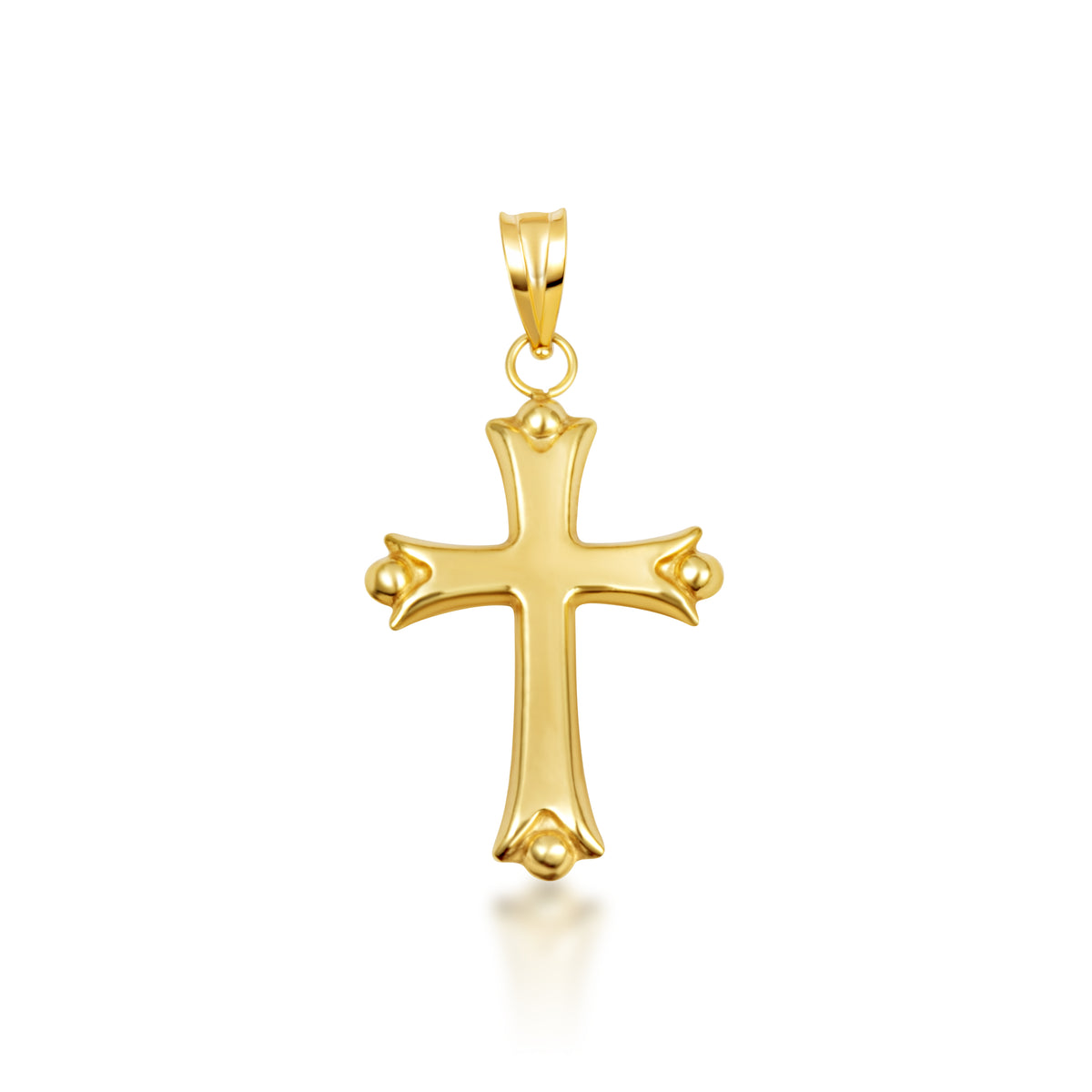 14K Tri-Color Gold Striped Cross Pendant Necklace, view 5