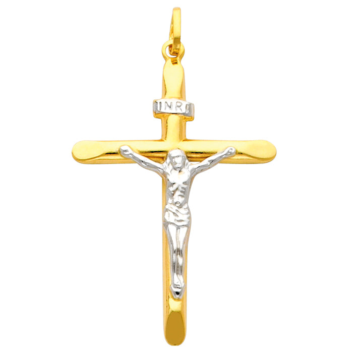 14K Two-Tone Gold Glorified Crucifix
