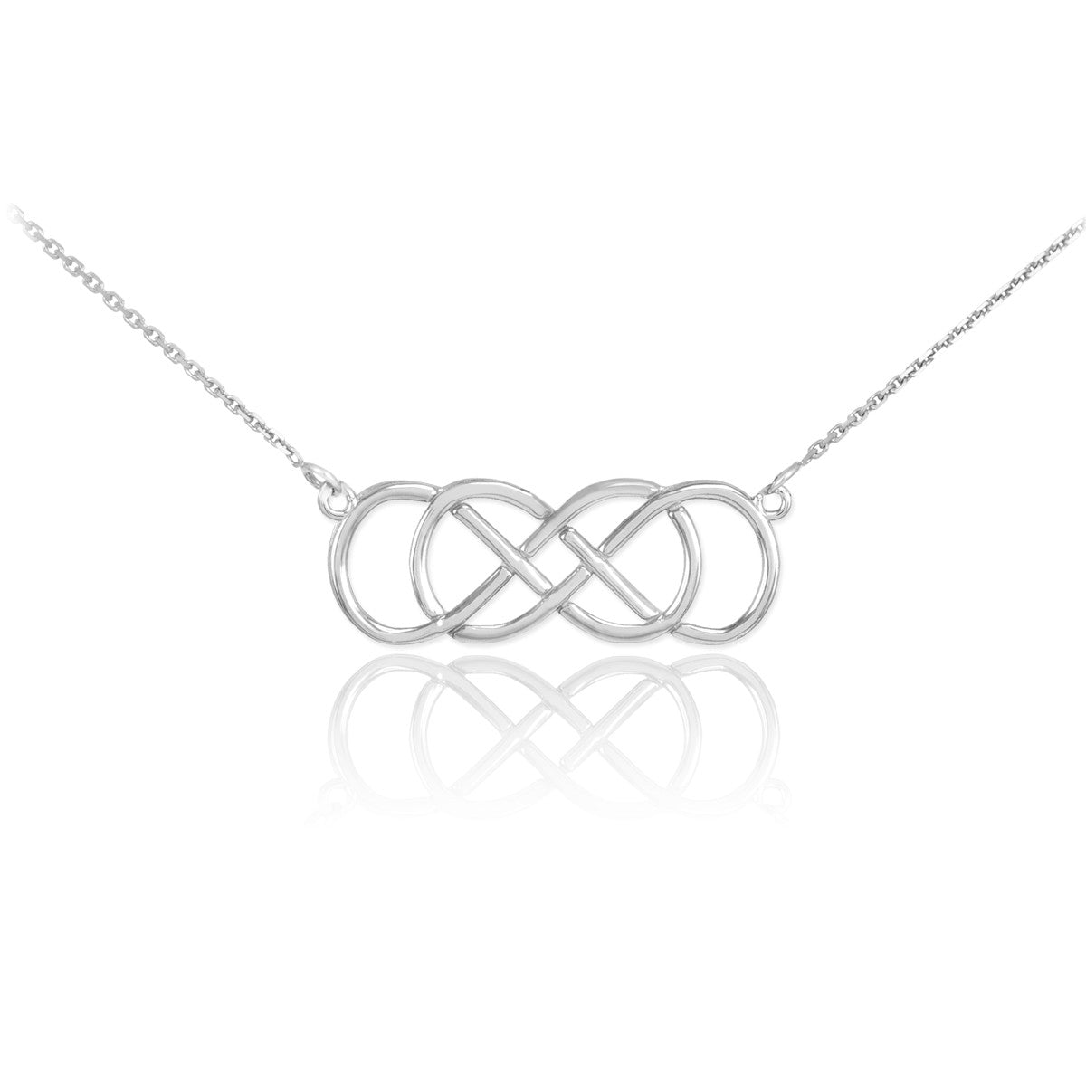 14K Two-Tone Gold Infinity Double Knot Pendant Necklace, view 6