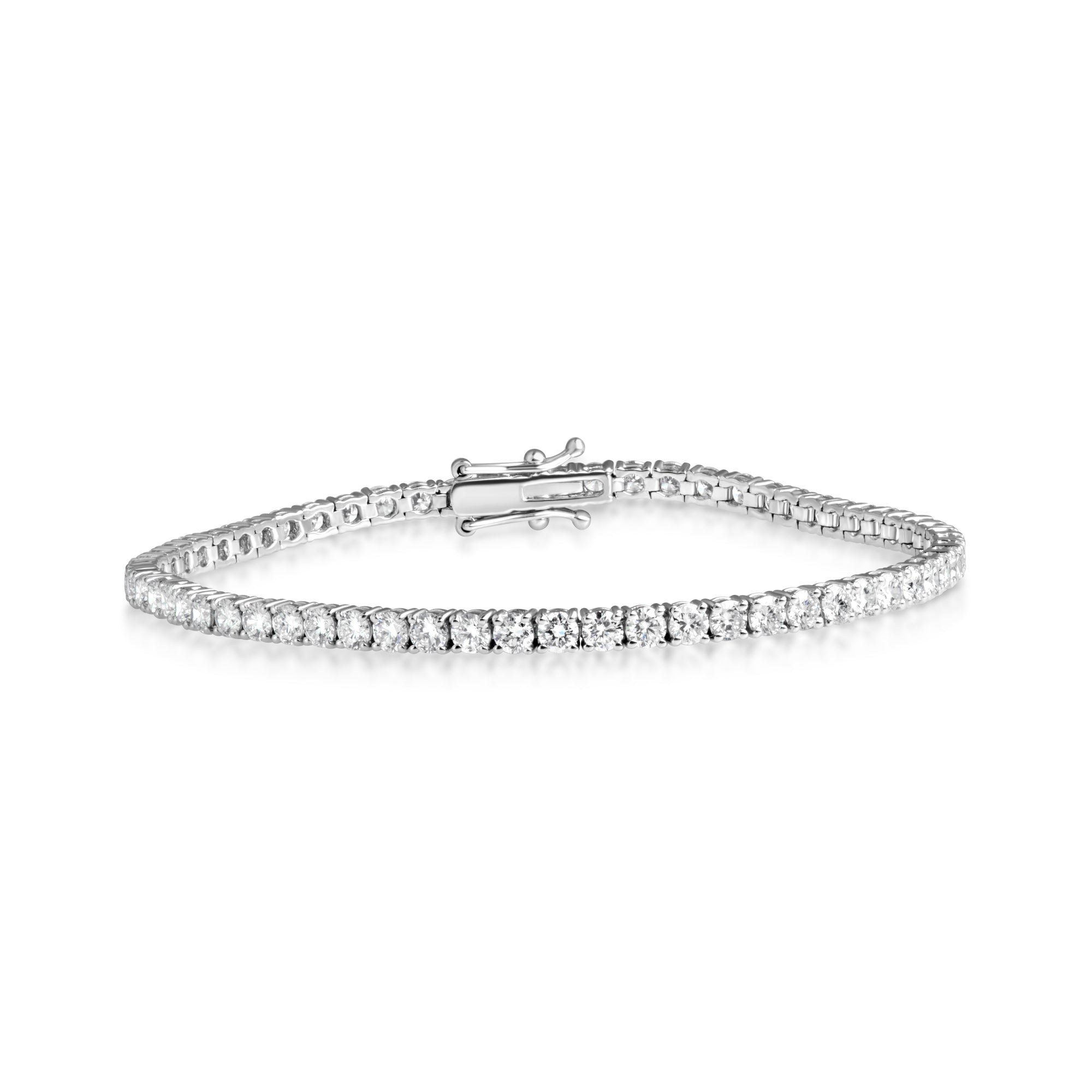14K White Gold Lab-Grown Diamond Tennis Bracelet 2.4cts - 3.4cts