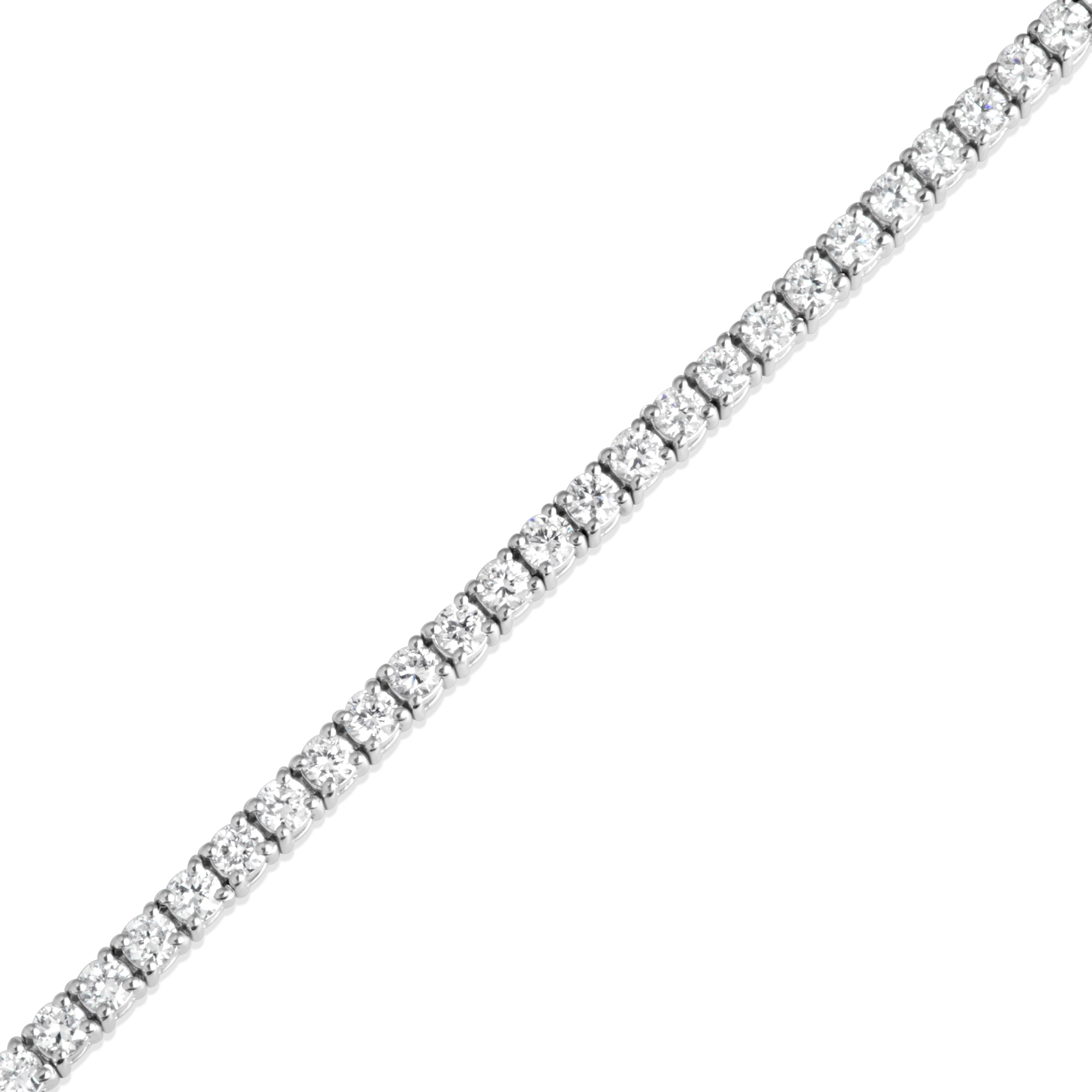 14K White Gold Lab-Grown Diamond Tennis Bracelet 2.4cts - 3.4cts, view 4