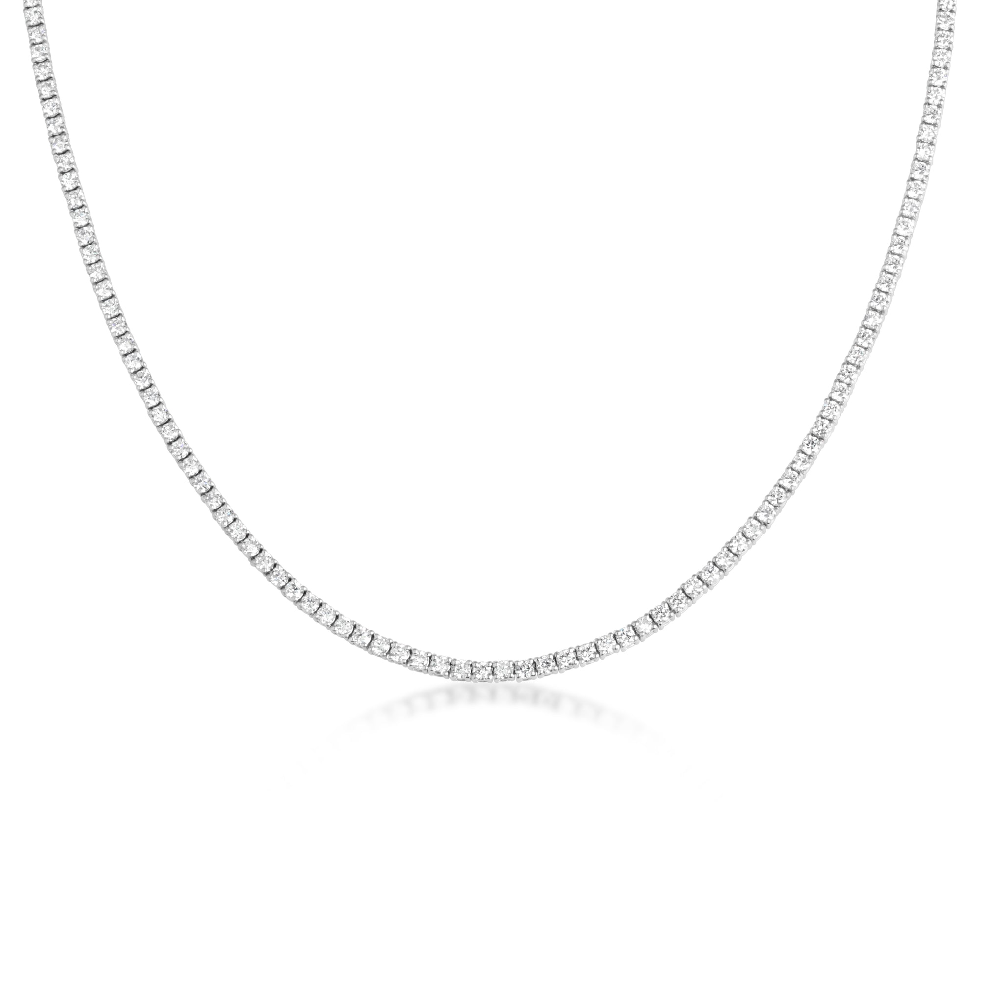 14K White Gold Lab-Grown Diamond Tennis Chain Necklace 6.7cts - 9.2cts