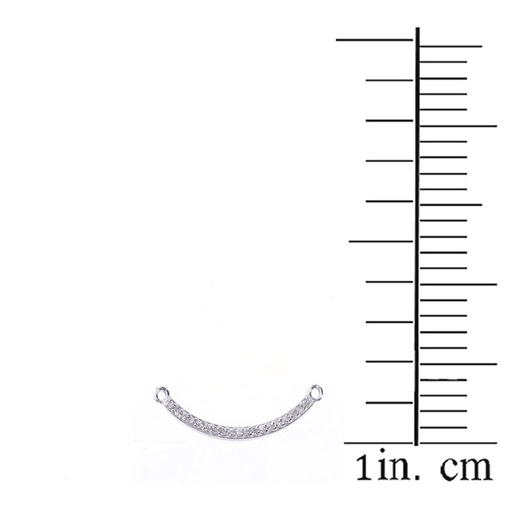 14K White Gold Smiley Face Curved Diamond Necklace, view 2
