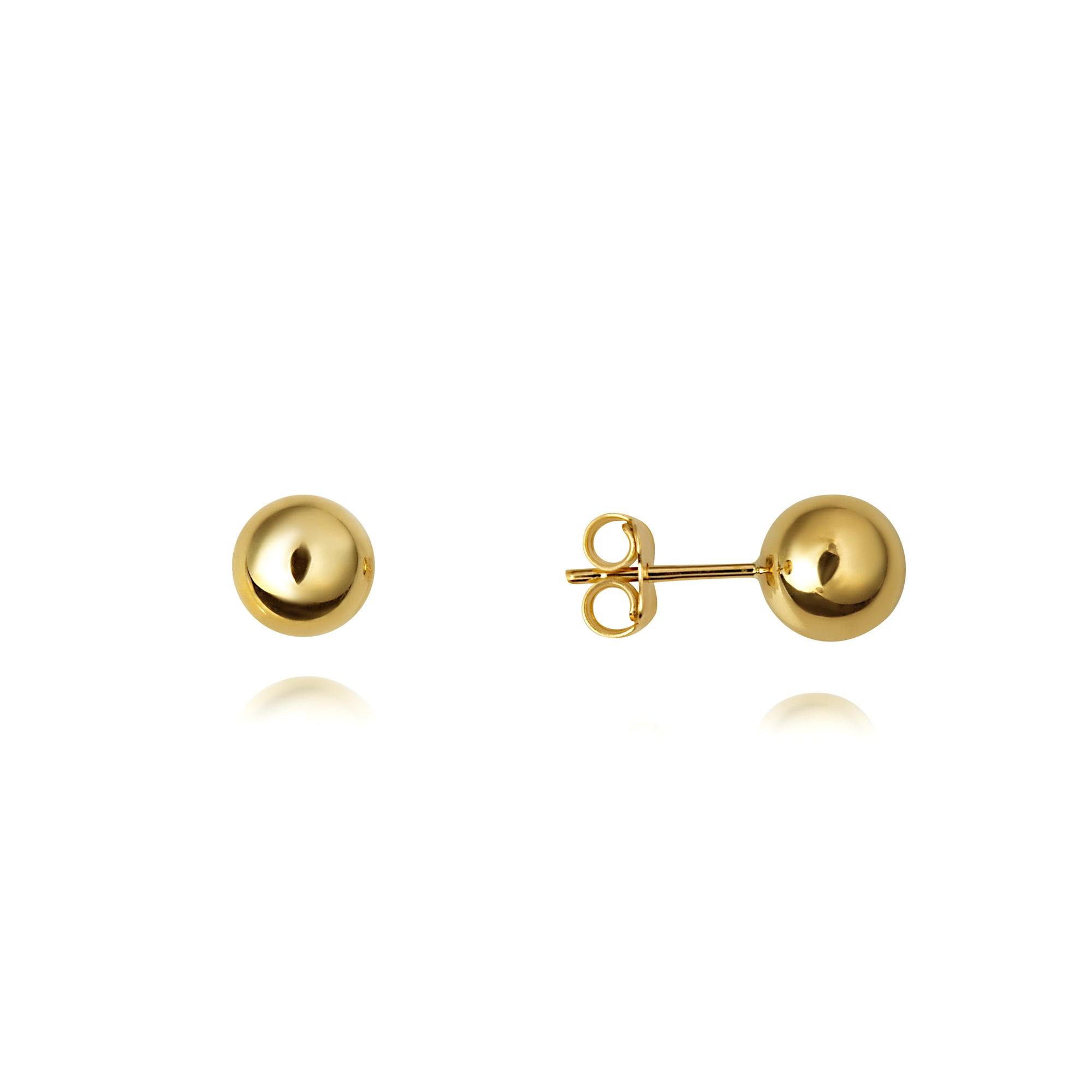 14K Yellow Gold Ball Stud Earrings, view 3