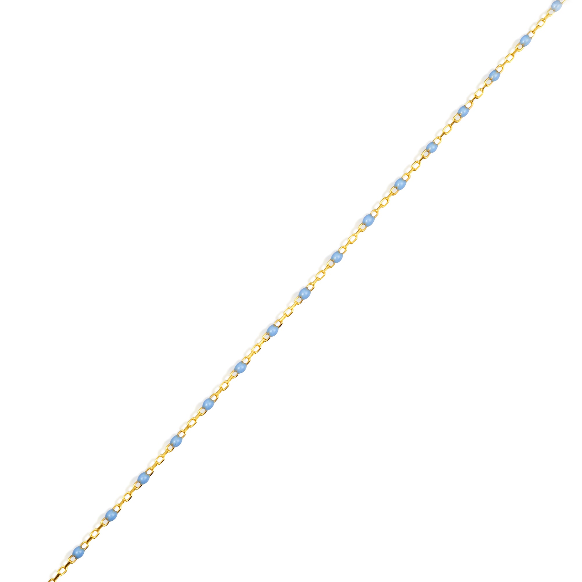 14K Yellow Gold Blue Enamel Beaded Bracelet 7", view 4