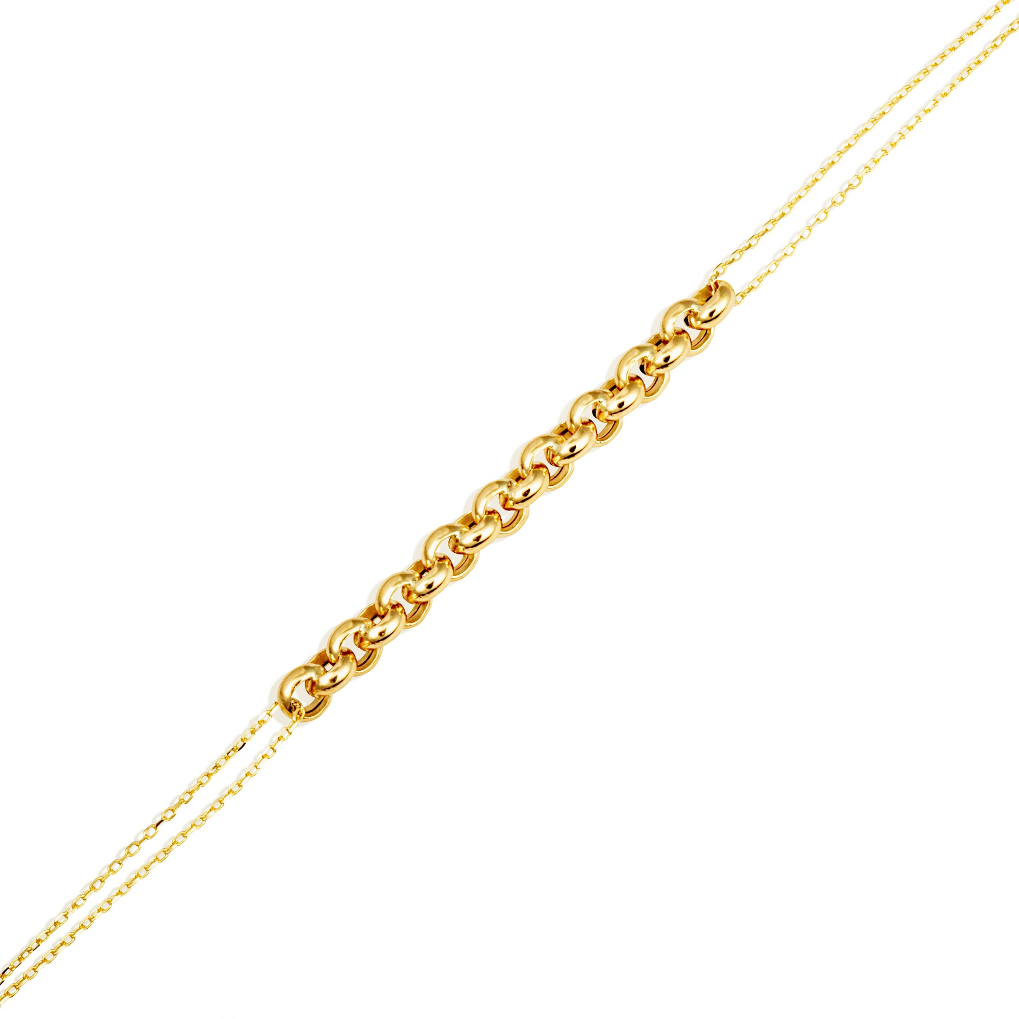 14K Yellow Gold Circle Link Love Knot Eternity Bracelet 7", view 4