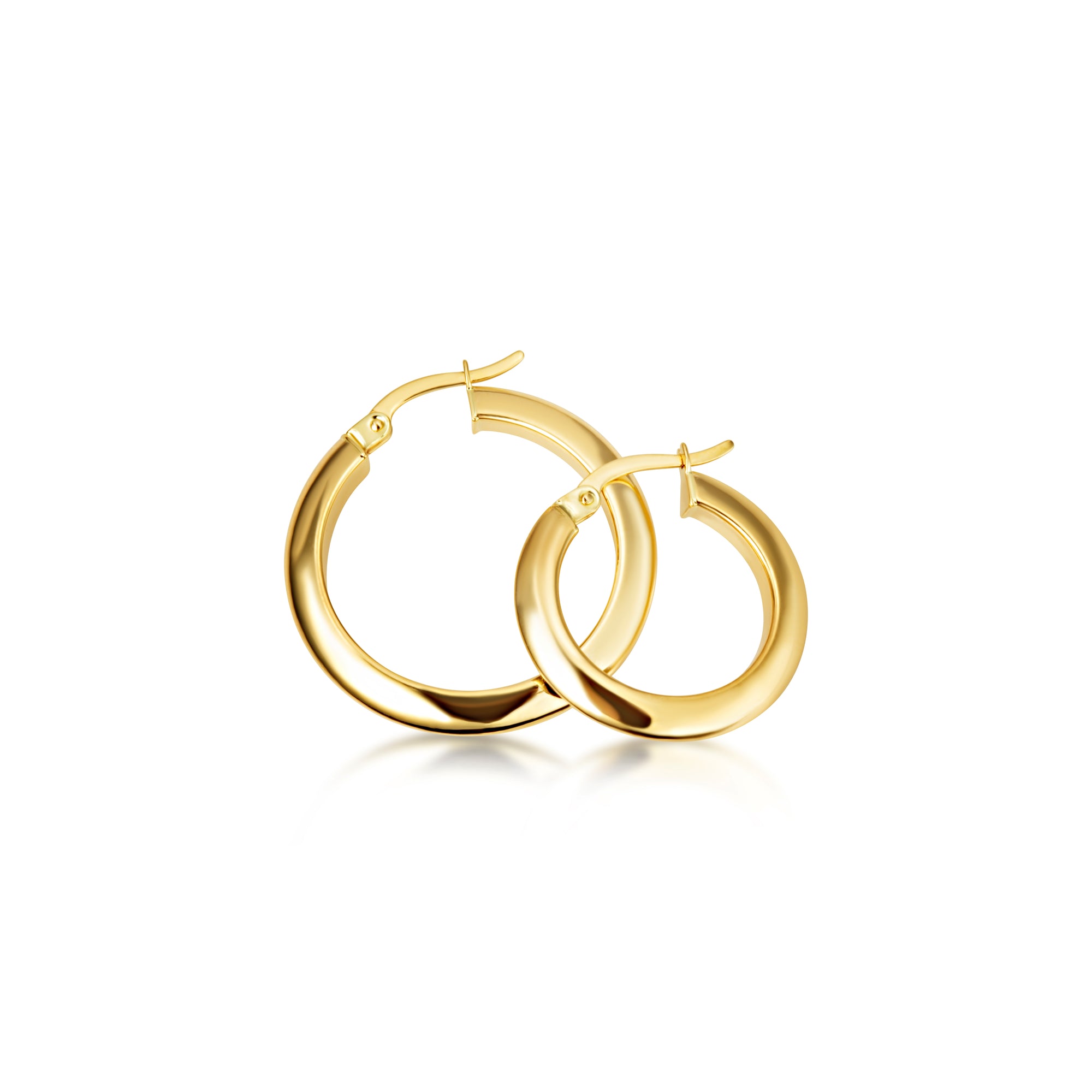 14K Yellow Gold Classic Hoop Earrings, view 5