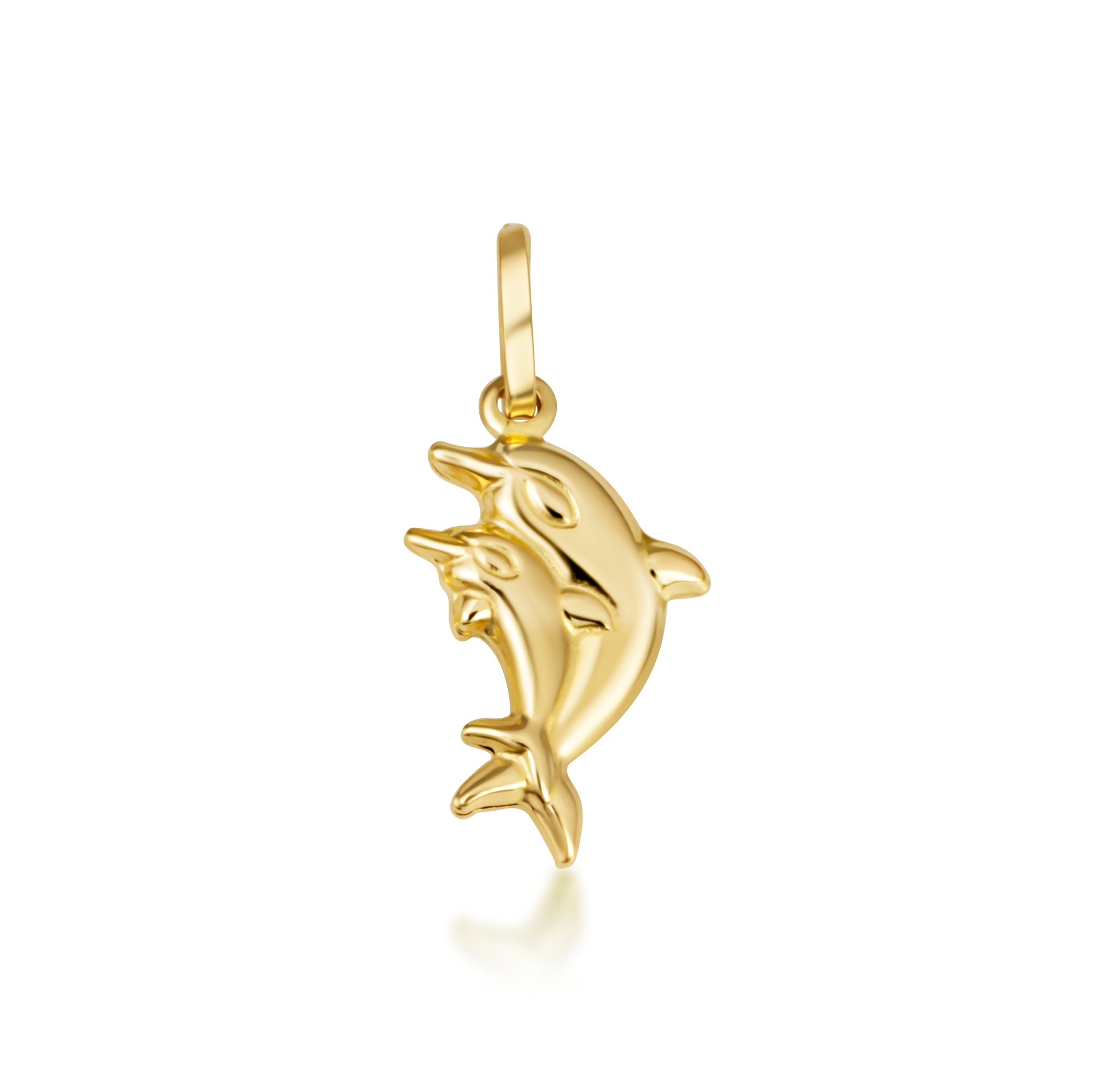 14K Yellow Gold Dolphin Necklace