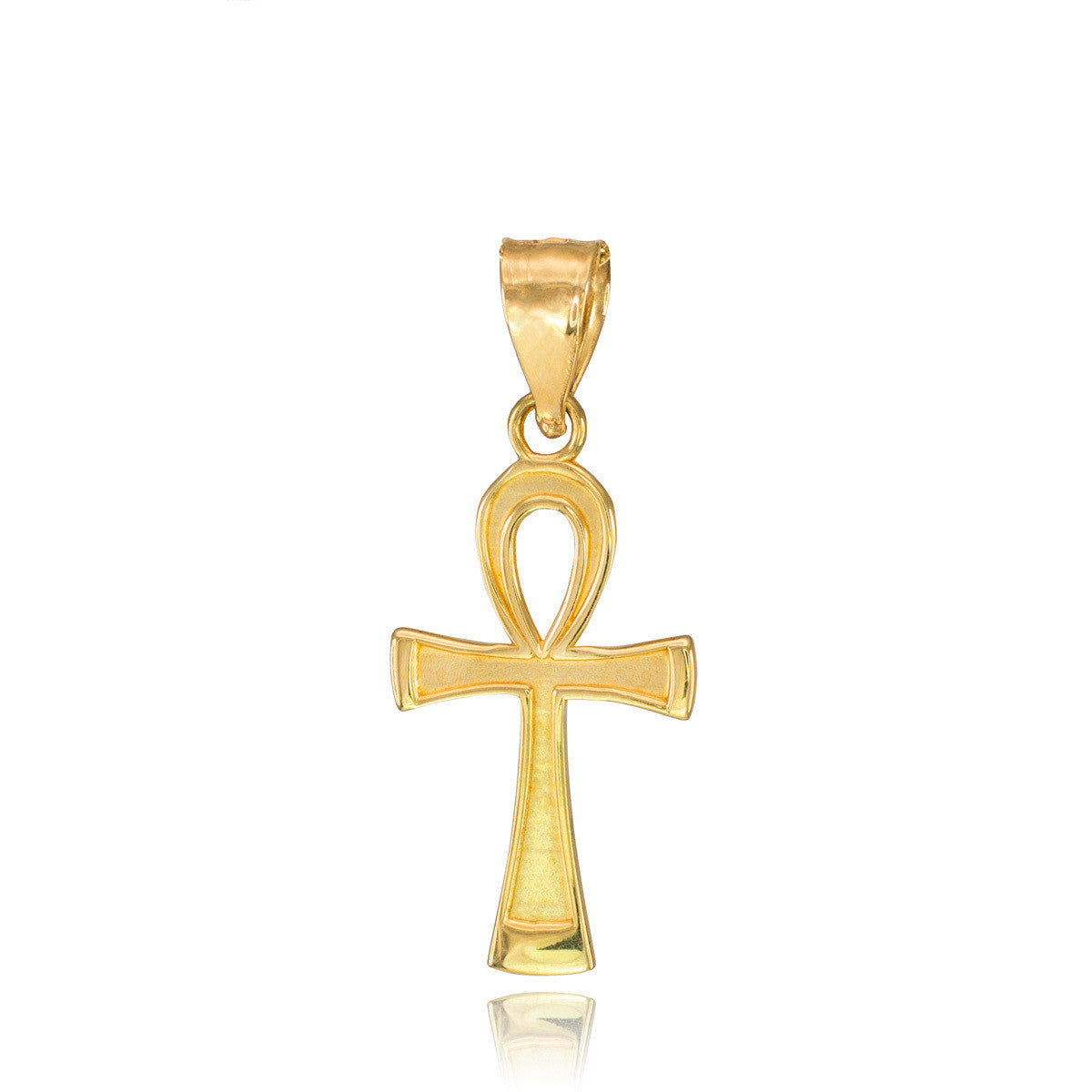 14K Yellow Gold Egyptian Ankh Cross Pendant