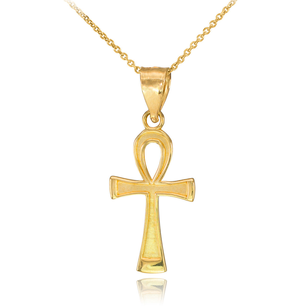 14K Yellow Gold Egyptian Ankh Cross Pendant, view 2
