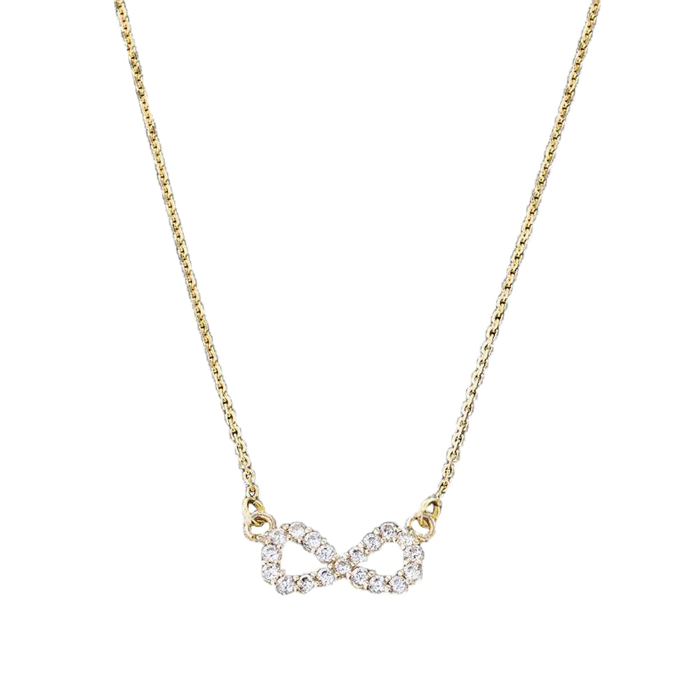 14K Yellow Gold Infinity Cubic Zirconia Pendant Necklace