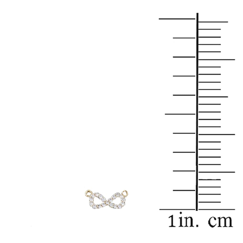 14K Yellow Gold Infinity Cubic Zirconia Pendant Necklace, view 2