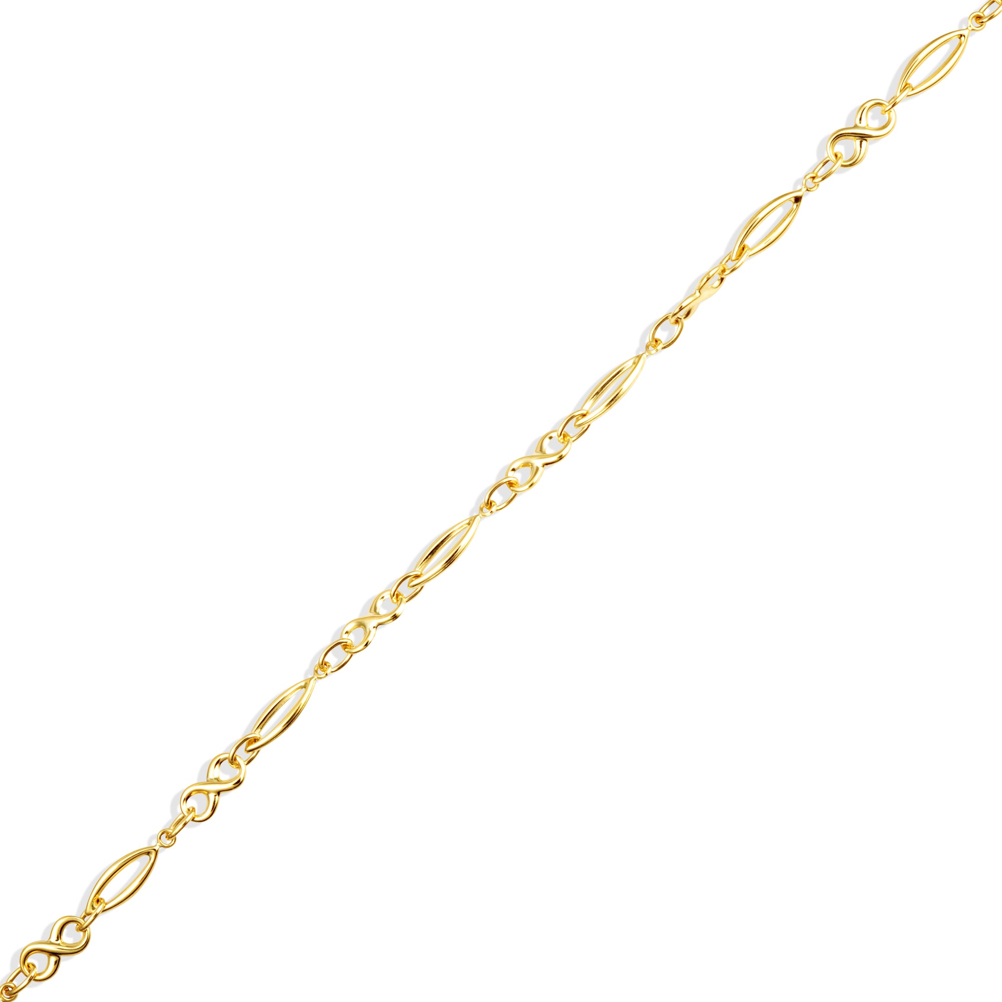 14K Yellow Gold Infinity Oval Link Bracelet 7", view 4