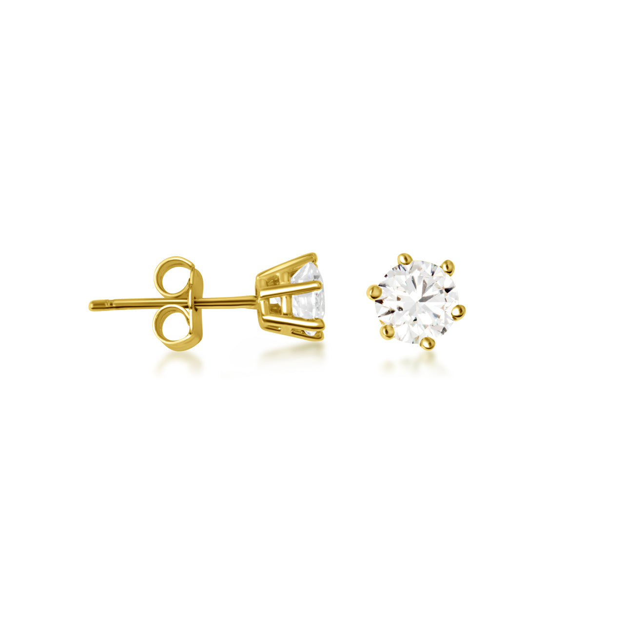 14K Yellow Gold Lab-Grown Diamond Stud Earrings 0.7ct