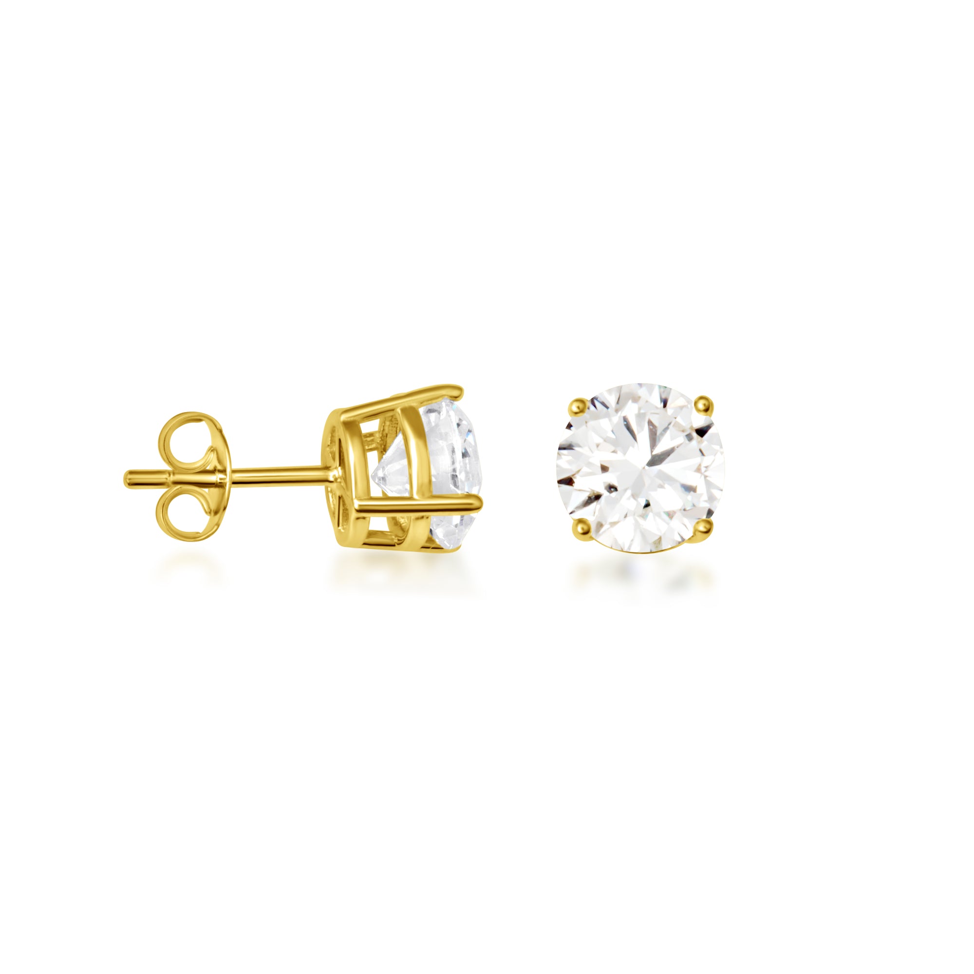 14K Yellow Gold Lab-Grown Diamond Stud Earrings 2.5ct
