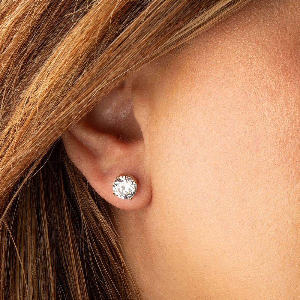 14K Yellow Gold Lab-Grown Diamond Stud Earrings 2.5ct, view 2