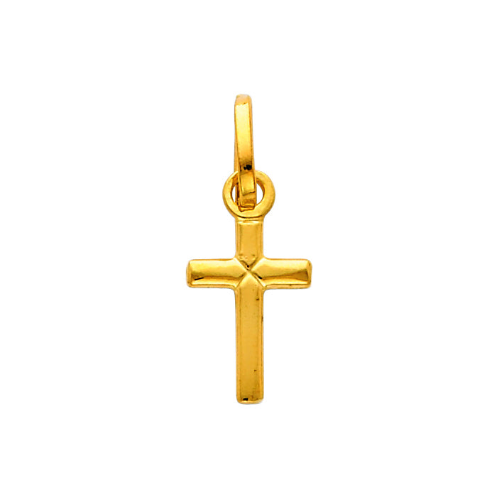 14K Yellow Gold Mini Religious Cross Charm Pendant
