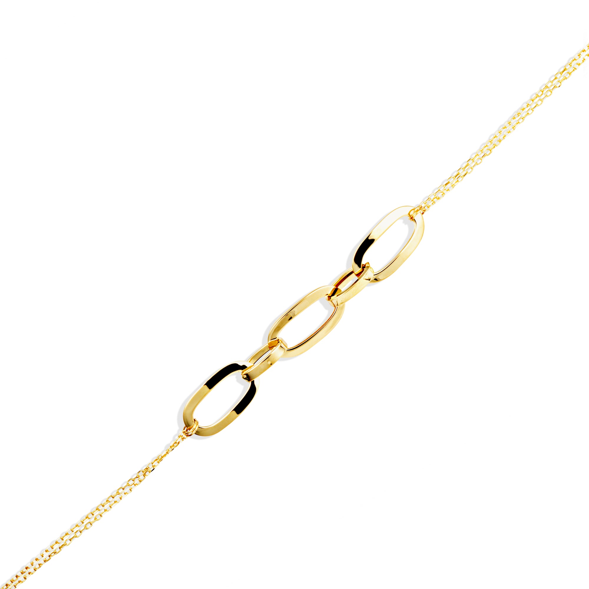 14K Yellow Gold Oval Chain Link Eternity Bracelet 7", view 4
