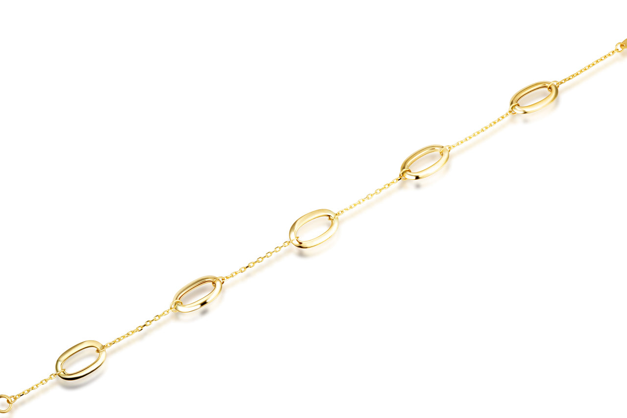 14K Yellow Gold Oval Chain Link Eternity Bracelet, view 4
