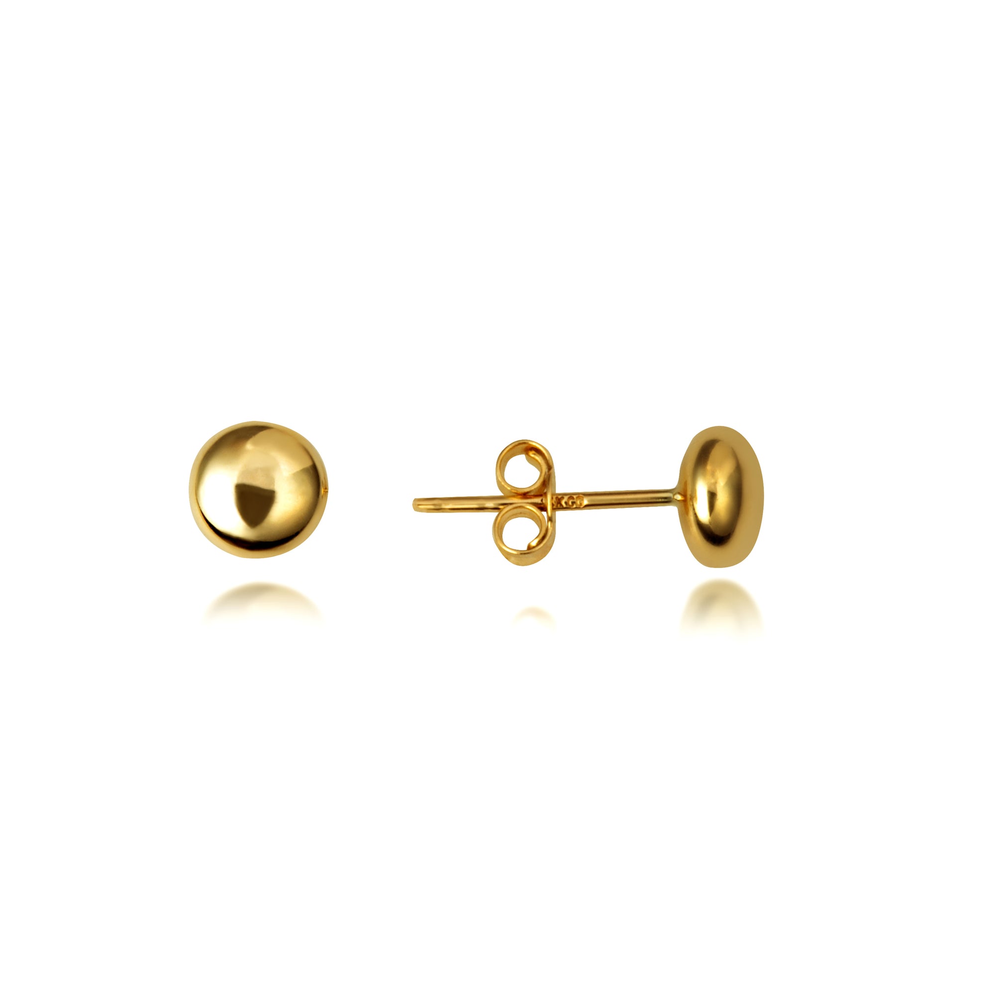 14K Yellow Gold Round Ball Stud Earrings 4.5 mm