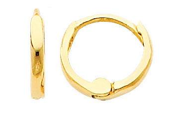 14K Yellow Gold Round Huggies