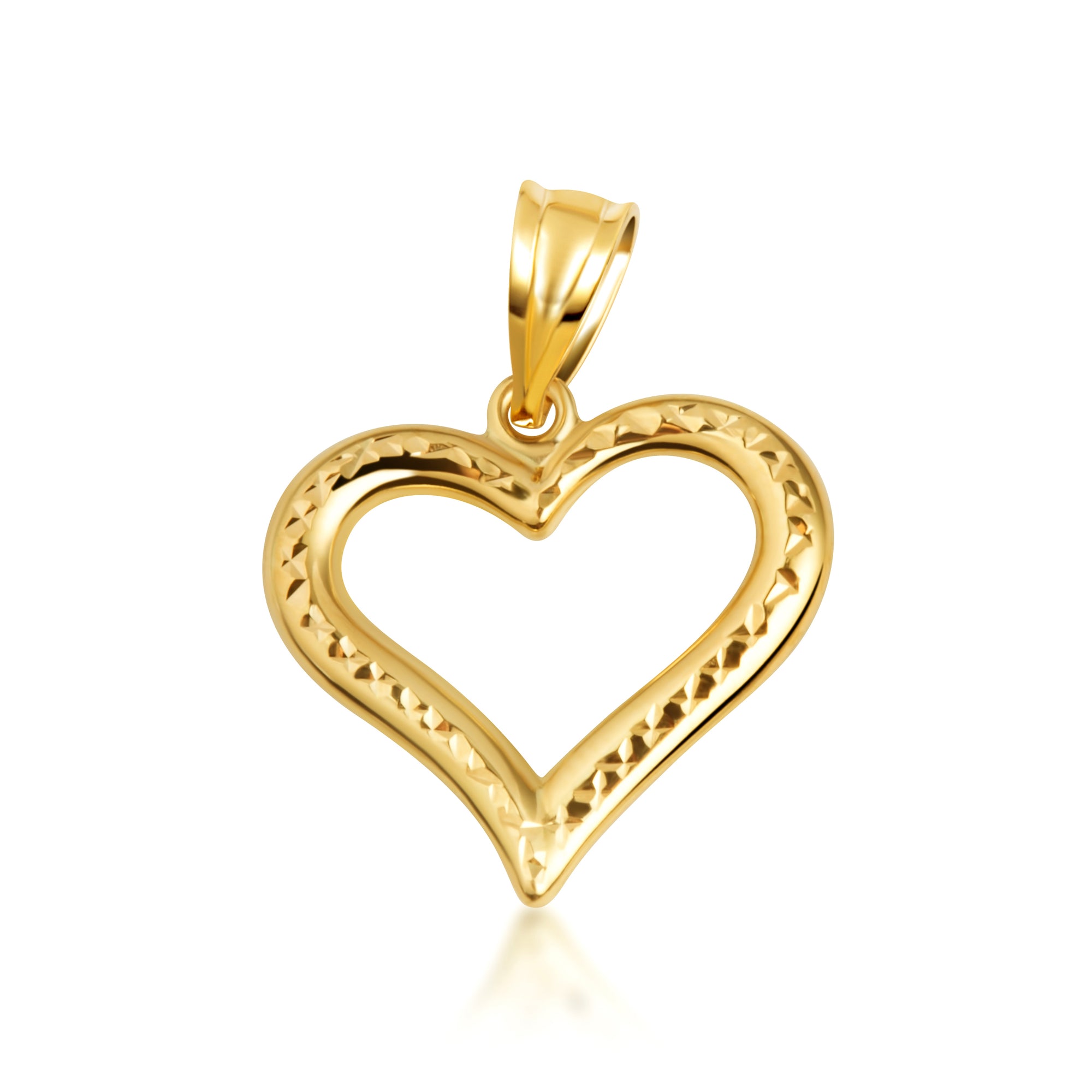 14K Yellow Gold Sacred Heart Love Pendant Necklace