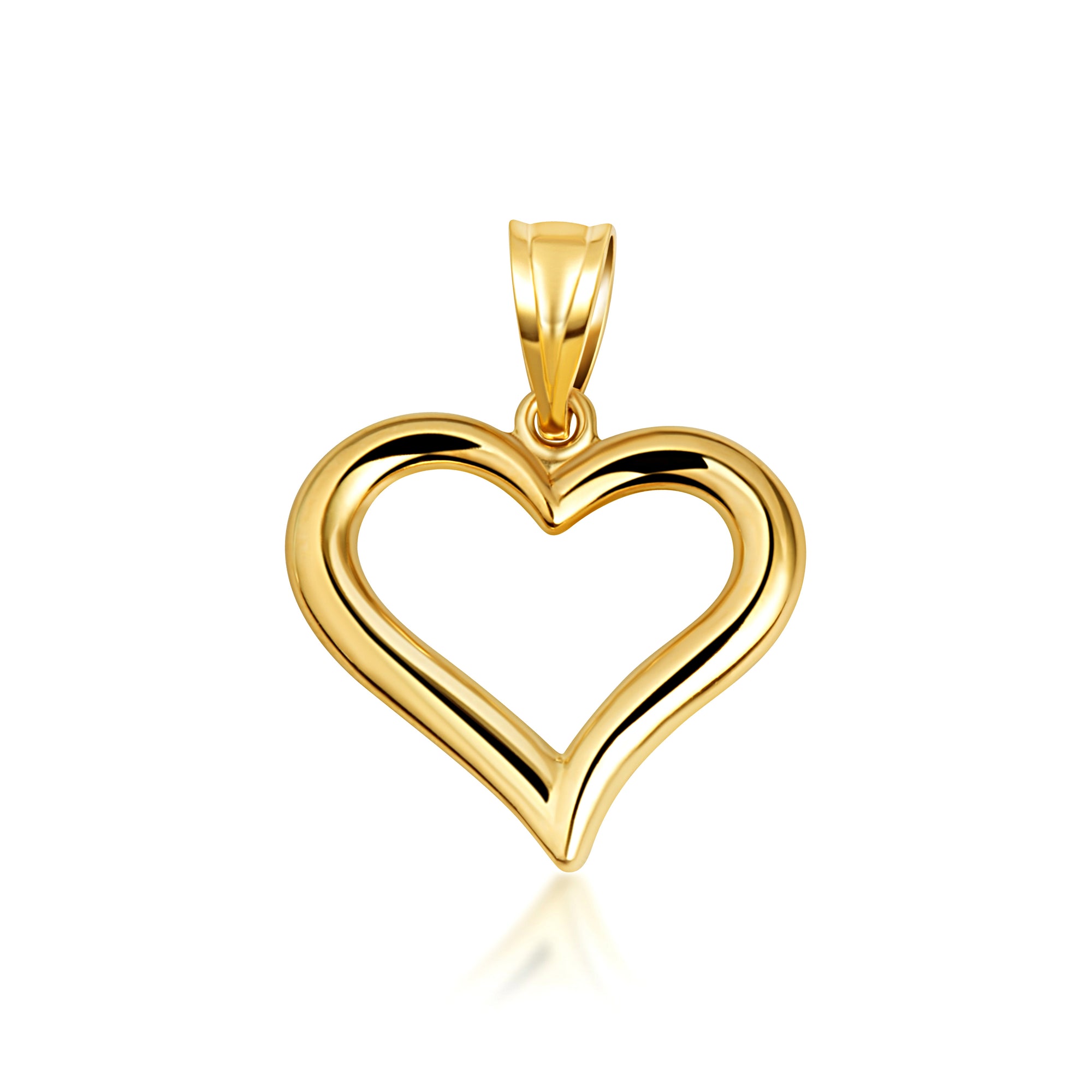 14K Yellow Gold Sacred Heart Love Pendant Necklace, view 5