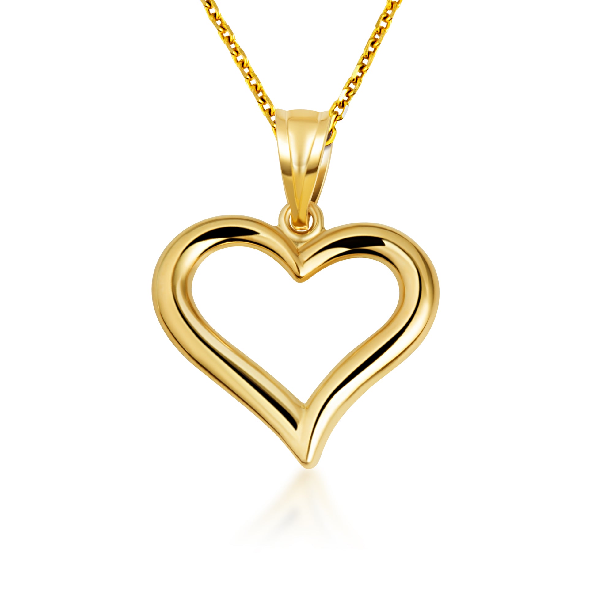 14K Yellow Gold Sacred Heart Love Pendant Necklace, view 7