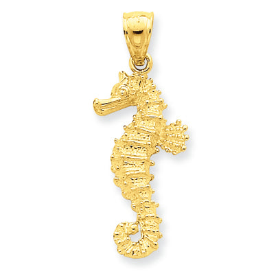14K Yellow Gold Seahorse Pendant Necklace