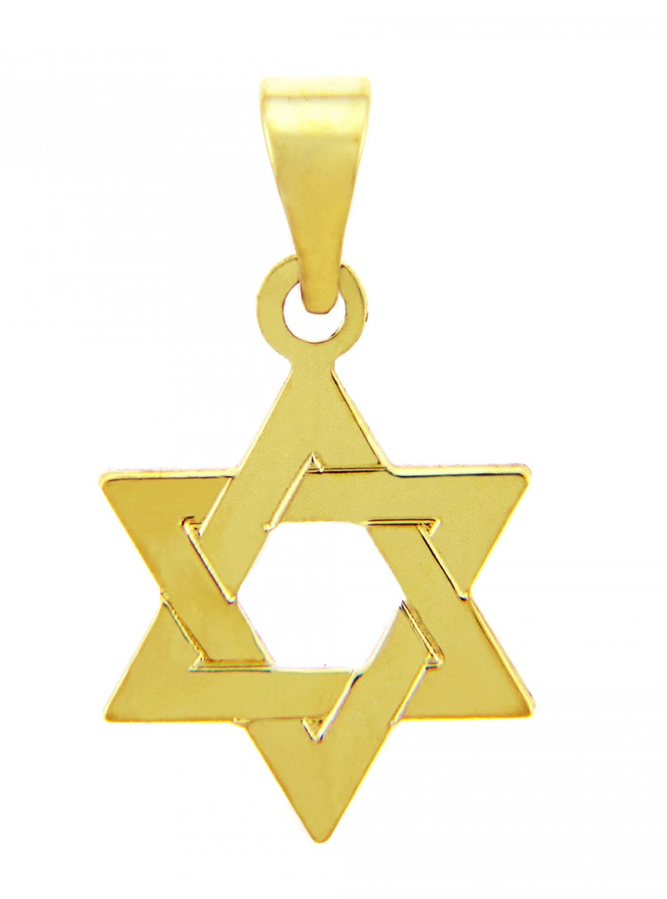 14K Yellow Gold Star of David Pendant Jewish Charms and Pendants