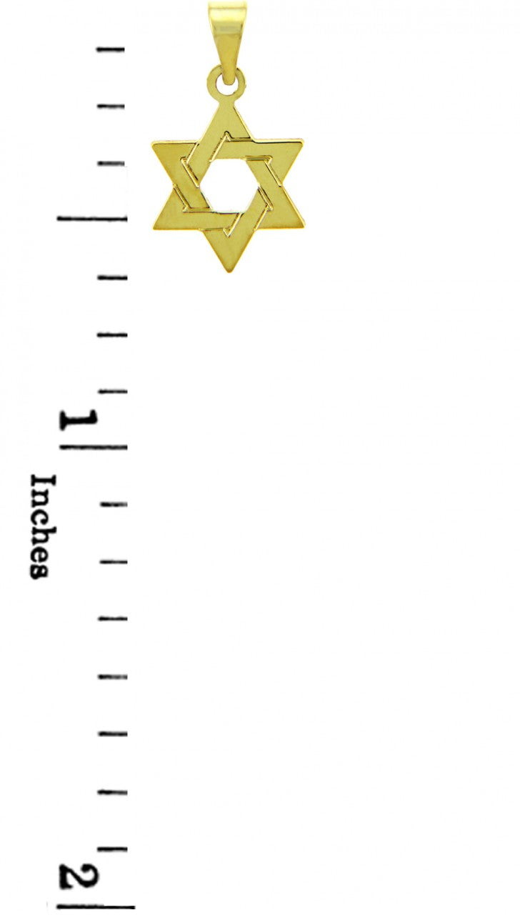 14K Yellow Gold Star of David Pendant Jewish Charms and Pendants, view 2