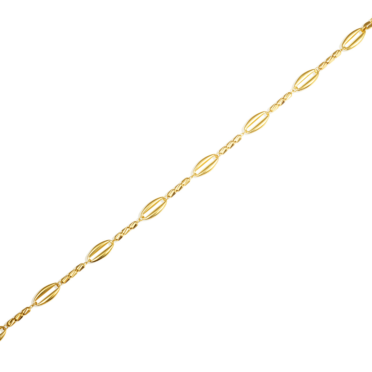 14K Yellow Gold Tube Link Cut Bracelet 7", view 4
