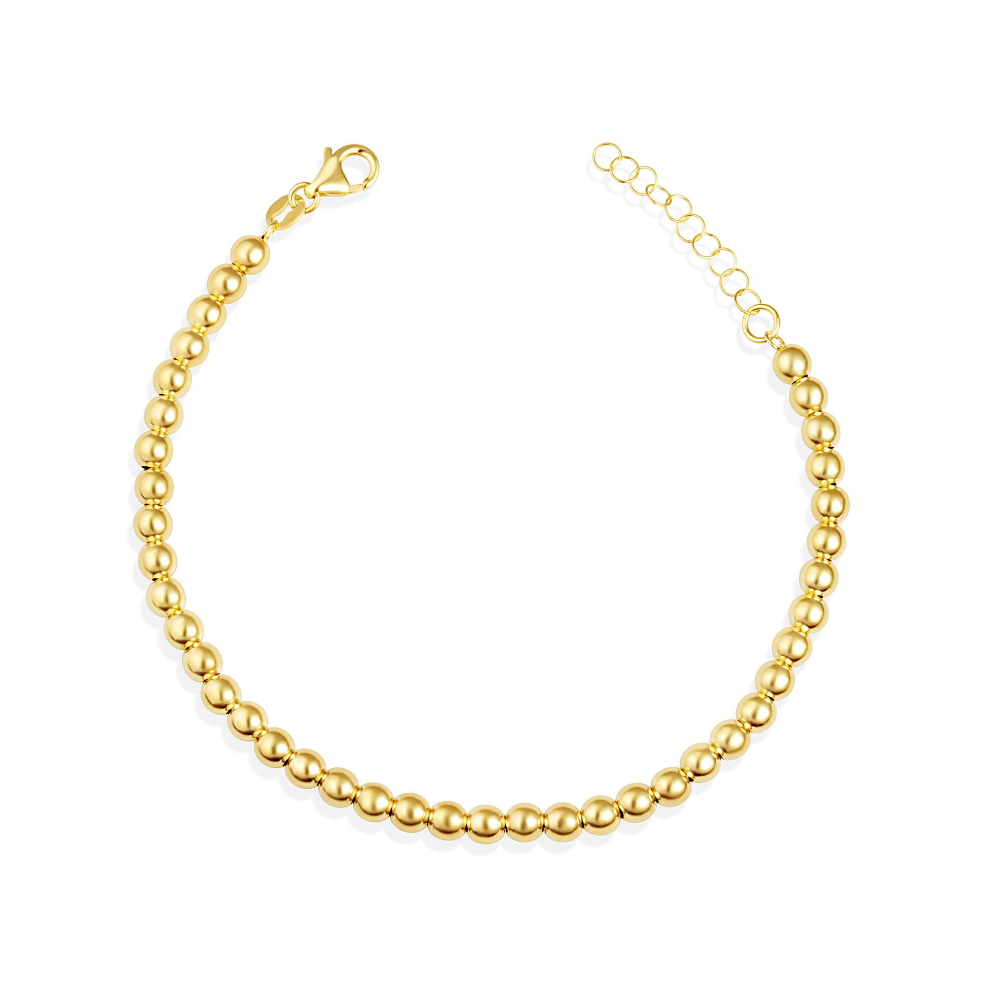 14K Yellow Gold Women's Ball Beaded Bracelet