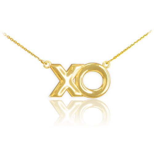 14K Yellow Gold "XO" Hugs and Kisses Love Necklace