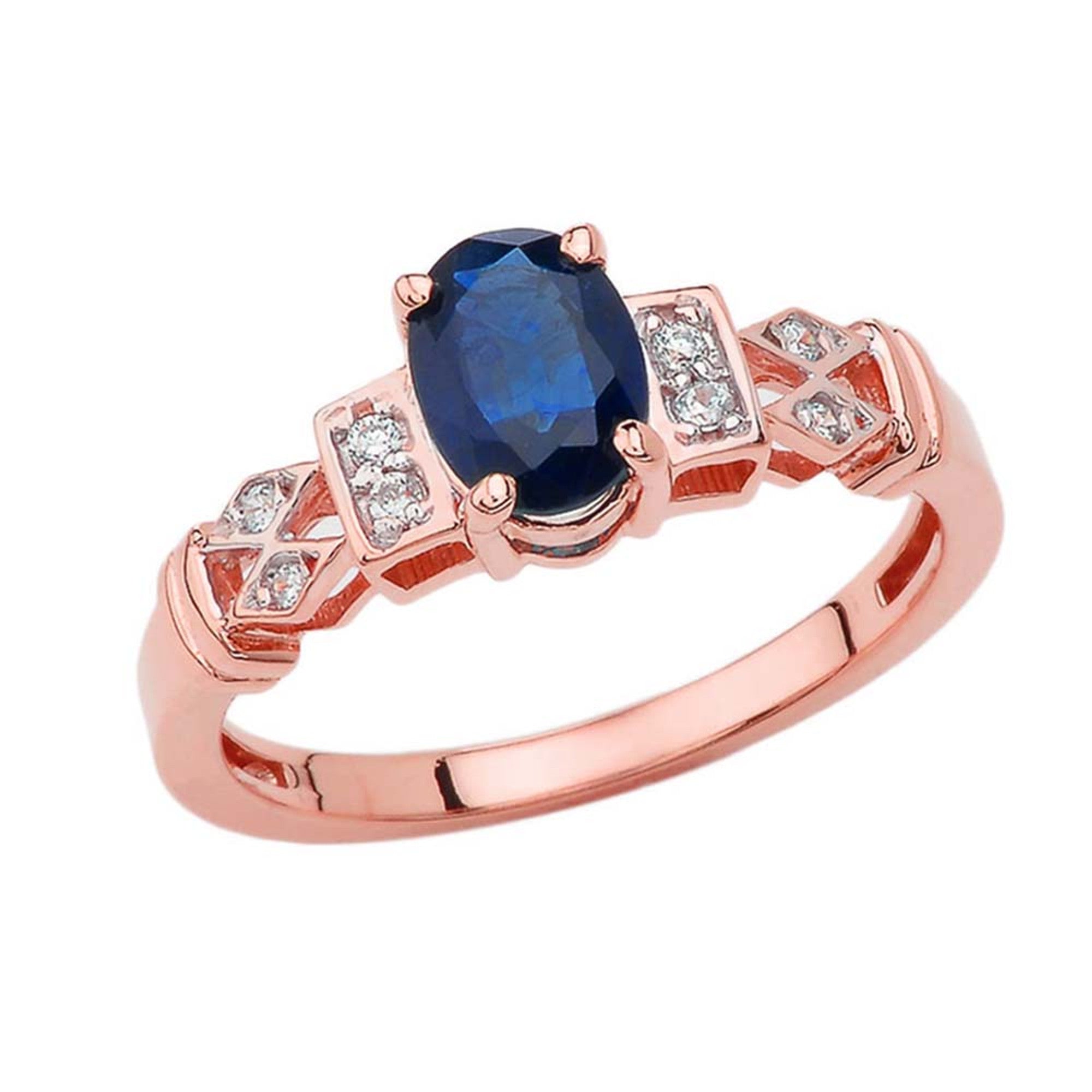 1920's Style Sapphire and Diamond Art Deco Ring In Gold, view 3