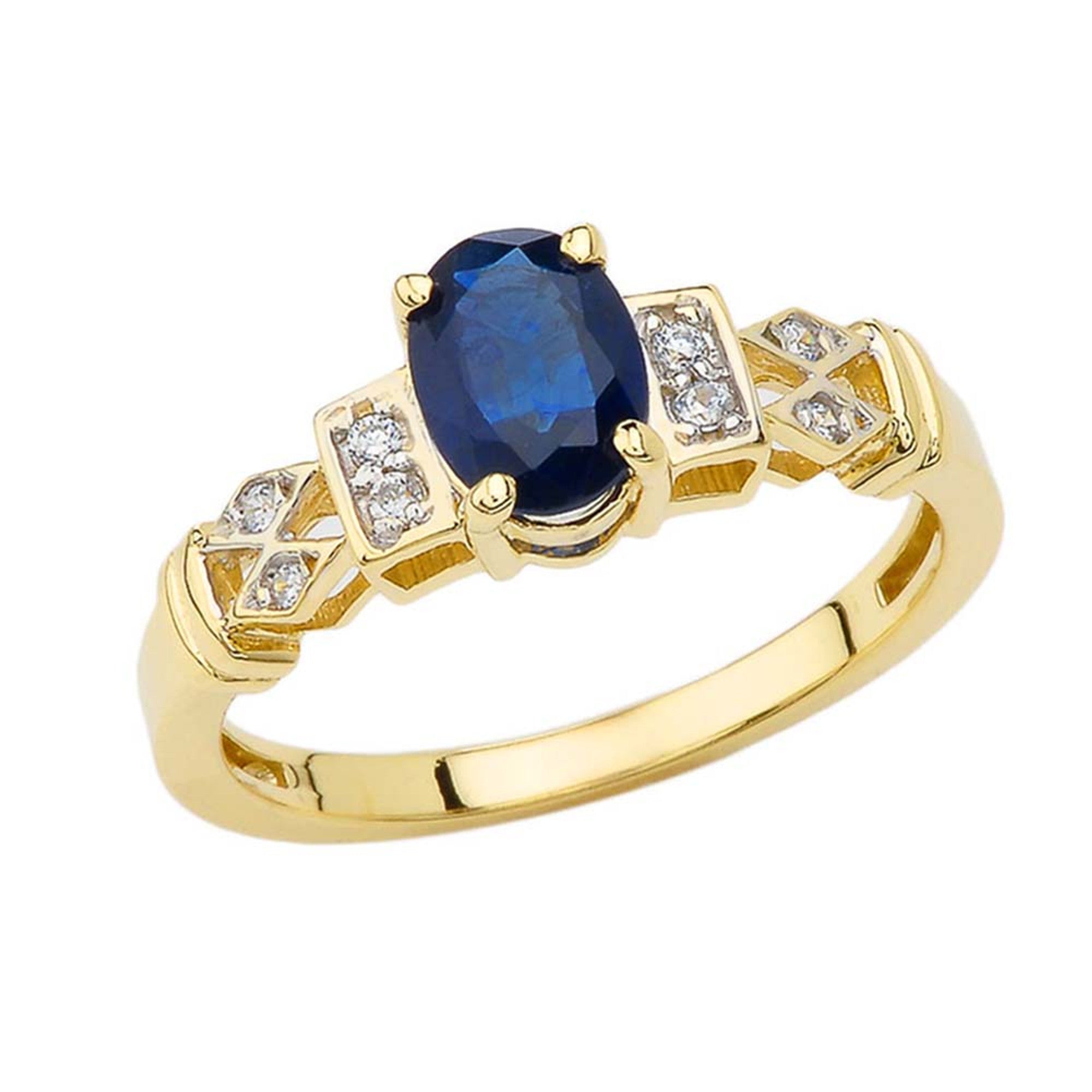 1920's Style Sapphire and Diamond Art Deco Ring In Gold, view 4