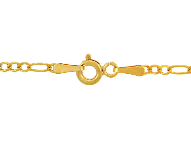 2.2 mm Hollow 10K Gold Figaro Chain Link Necklace, view 2