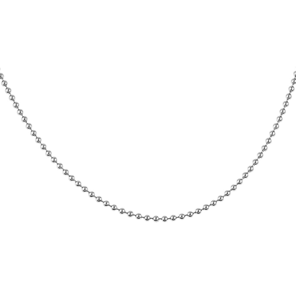 2.2 mm Sterling Silver Beaded Ball Chain Necklace